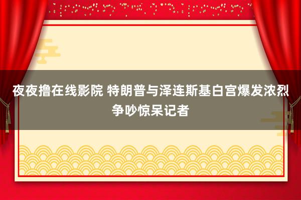夜夜撸在线影院 特朗普与泽连斯基白宫爆发浓烈争吵惊呆记者