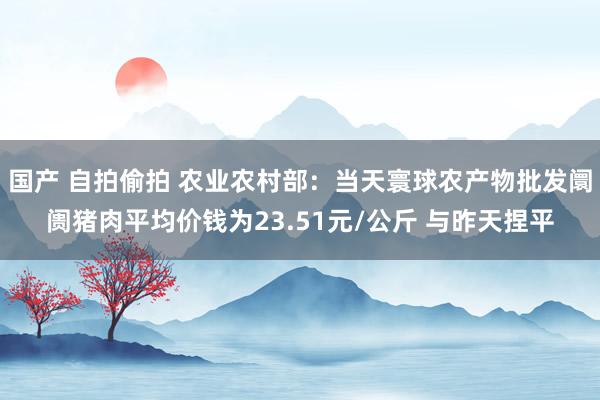 国产 自拍偷拍 农业农村部：当天寰球农产物批发阛阓猪肉平均价钱为23.51元/公斤 与昨天捏平