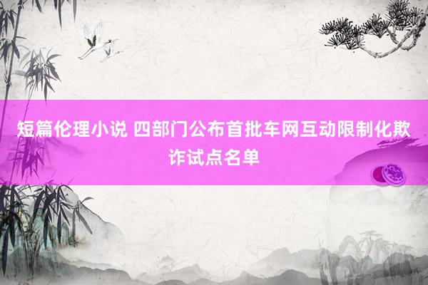 短篇伦理小说 四部门公布首批车网互动限制化欺诈试点名单